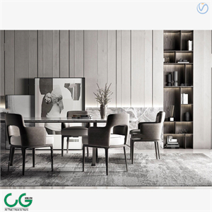 Modern premium grey dining table chair 3d model